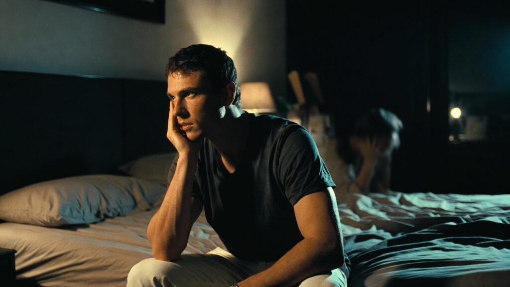 Homem preocupado com disfunção erétil relacionada ao tabagismo